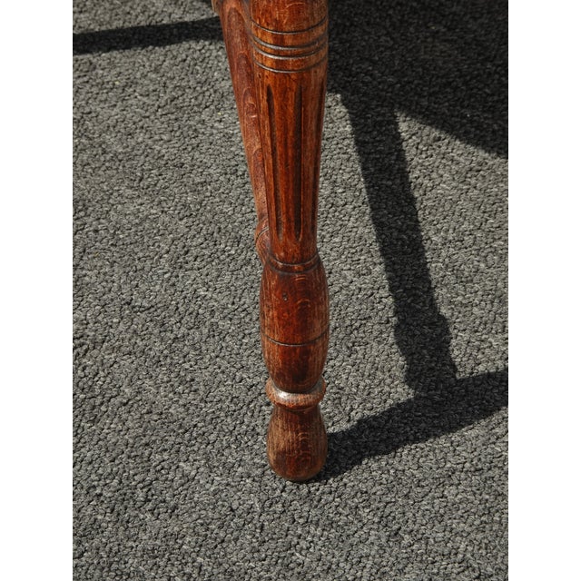 Pair of Vintage Rustic French Country Rush Seat Wheat Sheaf Arm Chairs ~ Dark #3 For Sale - Image 13 of 16