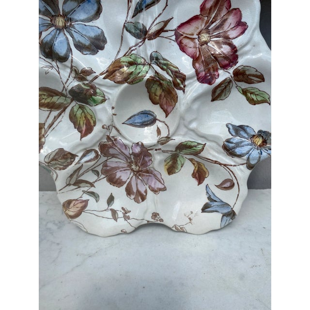 19th Century English oyster plate with flowers Adderley ware.