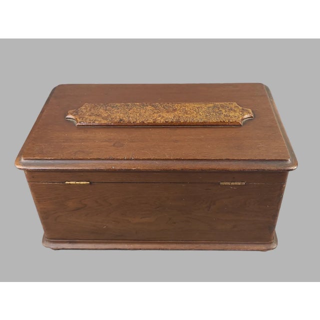 Antique Victorian Walnut Burl Wood Storage Box Removable Compartment Tray For Sale - Image 12 of 12