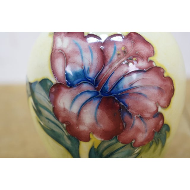 Mid Century British Walter Moorcroft Hibiscus Flower Baluster Bud Vase 5" For Sale - Image 6 of 13