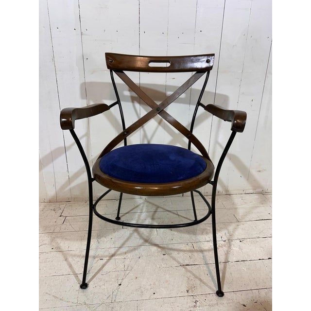 Bistro Armchairs with Blue Velvet Seats by Andy Thornton, England, 1980s For Sale - Image 11 of 13