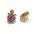 Bochic “Orient” Ruby & White Topaz Turtle Earrings Set 18k Gold & Silver - 2 Pieces For Sale - Image 4 of 6