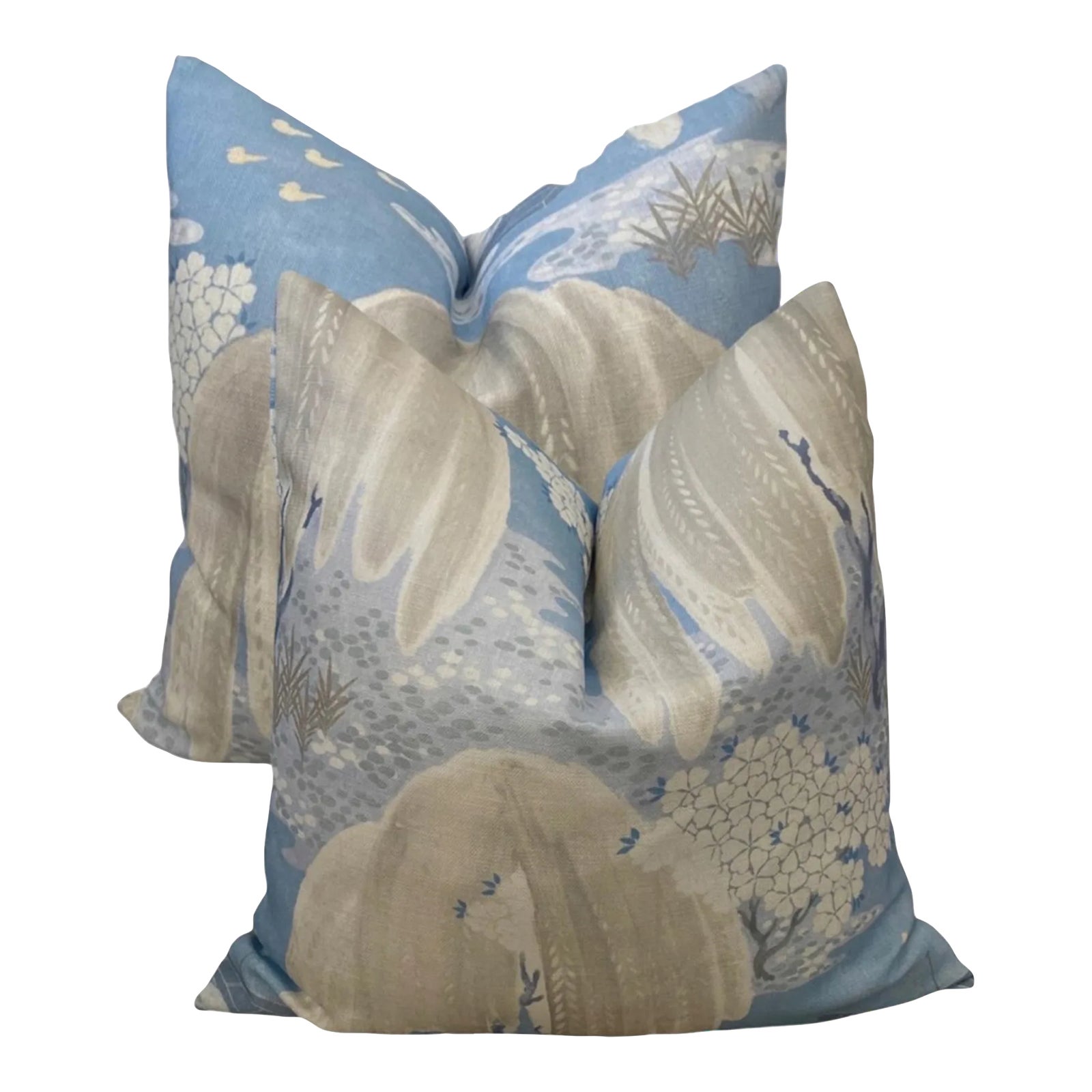 Custom Thibaut / Anna French Blue Willow Tree Pillows A Pair Chairish