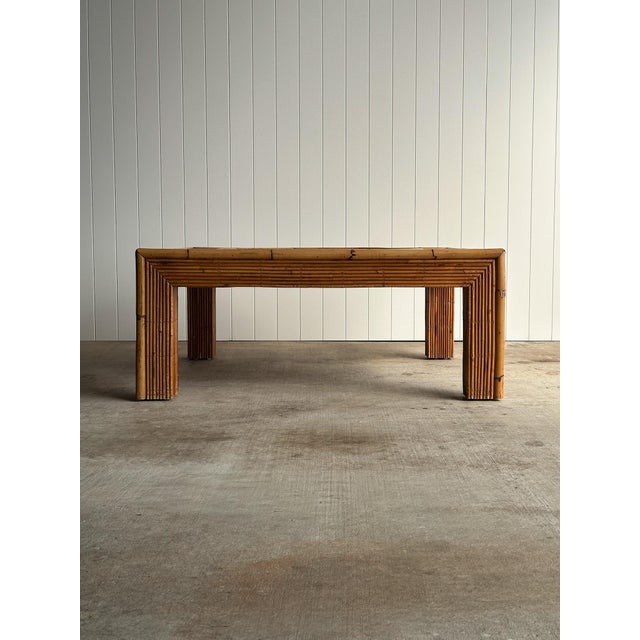 Sunburst Rattan Coffee Table, Attributed to Vivai Del Sud, Italy, 1970s For Sale - Image 13 of 15