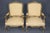 French 19th C Pair French Louis XV Yellow Carved Giltwood Armchairs For Sale - Image 3 of 17
