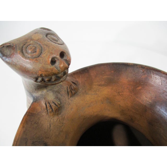 Colombian Pottery Cat / Feline Vase For Sale - Image 10 of 13