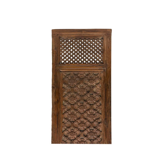 Vintage Restored Relief Floral Motif Rectangular Wood Wall Panel A For Sale - Image 10 of 10