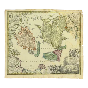 Johann Baptist Homann (1664-1724, Nuremberg) Map of Denmark, C. 1715-1730