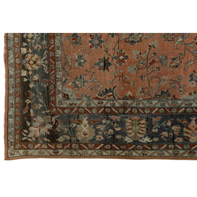 Red Antique Persian Mahal Rug in Red Hand-Knotted Wool, 20th Century For Sale - Image 8 of 11