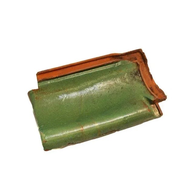 1940s Terracotta Roof or Decorative Border Tile Green For Sale - Image 5 of 9