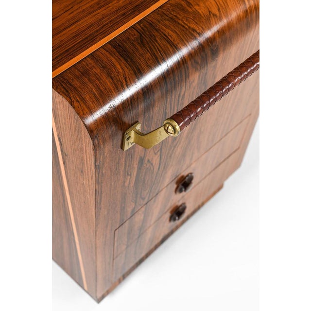 Bar Trolley in Brass and Rosewood from Erik Matsson, 1930s For Sale - Image 13 of 15