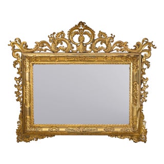 Large Florentine Baroque-Style Wall Mirror, Italy, 1800s For Sale