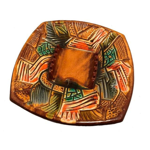 Vintage California Studio Pottery Ashtray With Gorgeous Colors For Sale In Los Angeles - Image 6 of 6