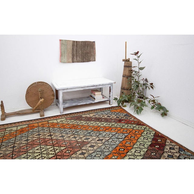 Vintage Turkish Kars Kilim Rug For Sale In Los Angeles - Image 6 of 7