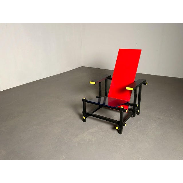 Red and Blue Chair by Gerrit Rietveld for Gerard Van De Groenekan, 1970 For Sale - Image 11 of 13