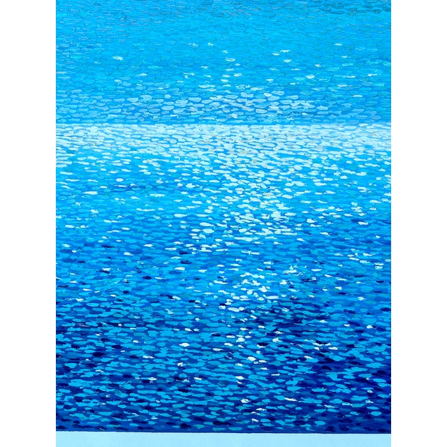 Seascape Shimmering Water — Original Oil Painting, Unstretched, by Ryan C. For Sale - Image 6 of 9