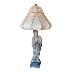 Antique Chinese Carved Buddha Sculpture Now a Designer Lamp