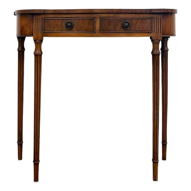 Antiqued Jaycee Furniture English Mahogany Wood Entry Table Sussex Handmade For Sale