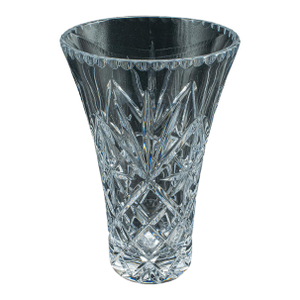 Tall Vintage Display Vase, English, Cut Crystal Glass, Flower Sleeve, Decorative