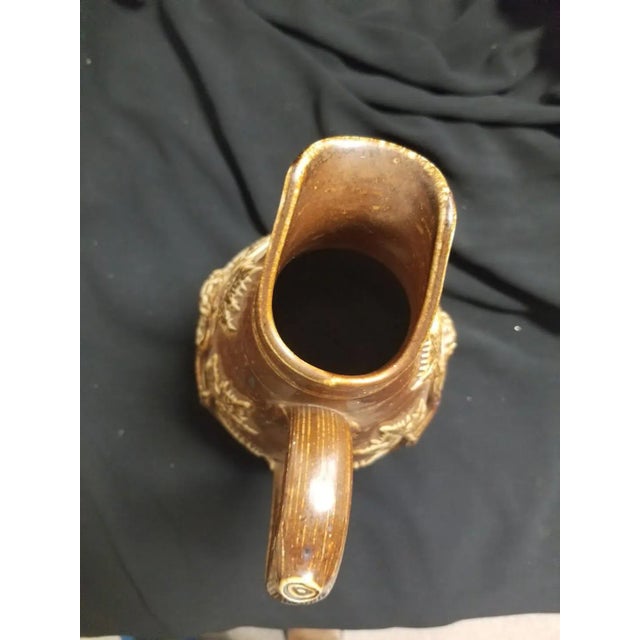 Majolica Majolica Style Clay Pitcher For Sale - Image 4 of 7