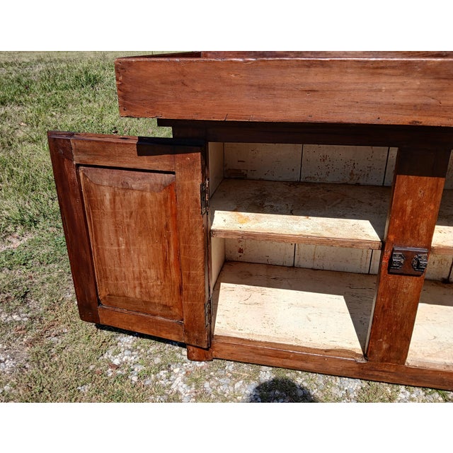 Brown Antique Early Pennsylvania Primitive Cherry Dry Sink Hand Crafted 1840s For Sale - Image 8 of 13