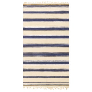 Doris Leslie Blau Vintage Indian Dhurrie Striped Rug For Sale