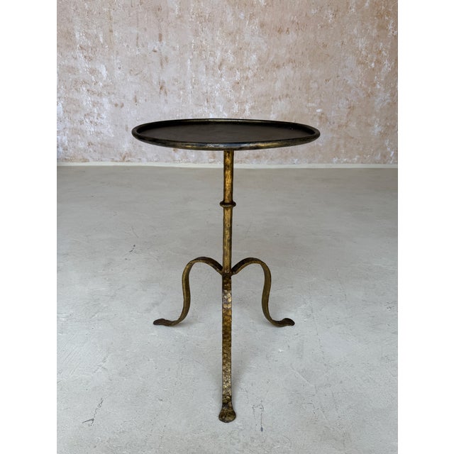 Spanish Gilt-Iron Drinks Table, Tripod Base, Mid-Century Modern Design For Sale In New York - Image 6 of 14