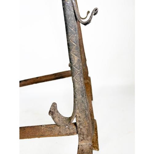Metal Cast Iron Andirons, France, 1960, Set of 2 For Sale - Image 7 of 18