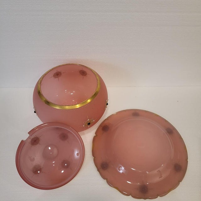 Napoleon III Pumpkin-Shaped Pink Opaline Glass Punch Bowl from Baccarat, France, 1890s For Sale - Image 12 of 18