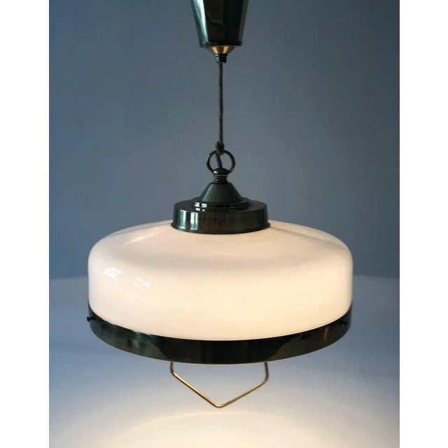 Jugendstil Adjustable Chandelier with White Opal Glass, 1923 For Sale - Image 12 of 14