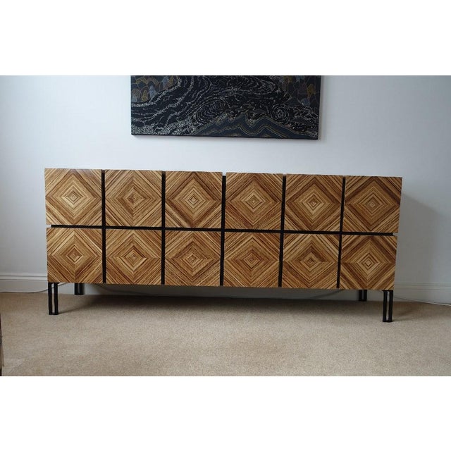 Contemporary Losange Three-Door Zebrano Sideboard by Aymeric Lefort For Sale - Image 3 of 17