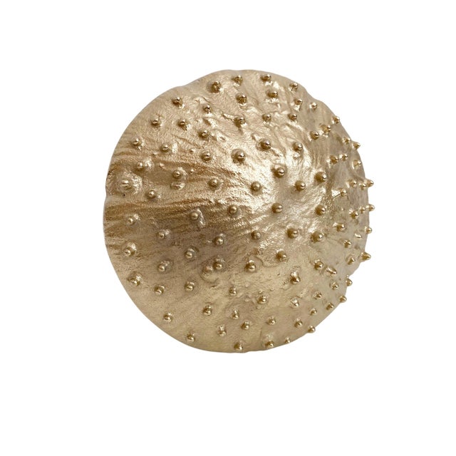 Golden Metal Lumpy Bumpy Mushroom Statue For Sale - Image 4 of 7