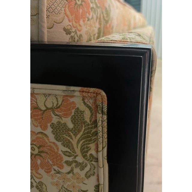Late 20th Century Tony Duquette Style Black Lacquer Chinoiserie Sofa by Key City For Sale - Image 10 of 12
