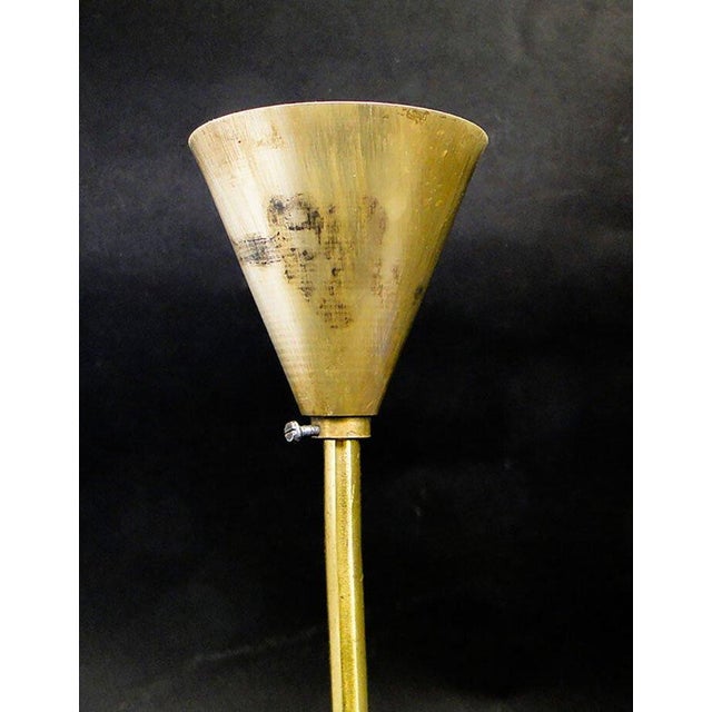 Mid-Century Pendant Lamp in Glass and Brass, 1950s For Sale - Image 4 of 6