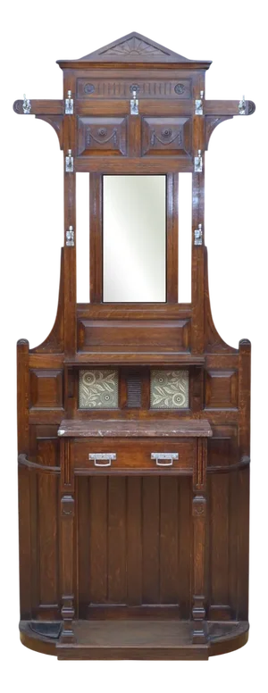 Victorian Oak Hall Stand in the style of Christopher Dresser, 1890s