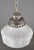 Mid 20th Century Mid 20th Century Victorian White Glass Nickel Chain Pendant Light For Sale - Image 5 of 11