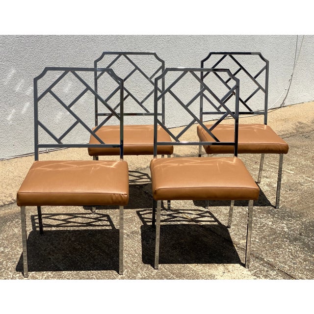 Vintage Milo Baughman Style Chrome Dining Chairs - Set of Four For Sale - Image 11 of 11