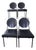 1990s Set of 4 Dakota Jackson Memphis Style Vik-Ter Chairs, Black For Sale