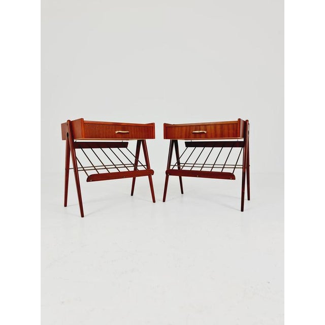 Mahogani Usable as an additional tables in the living room Made in Denmark Design year: 1960s Sold as a pair Dimension:...