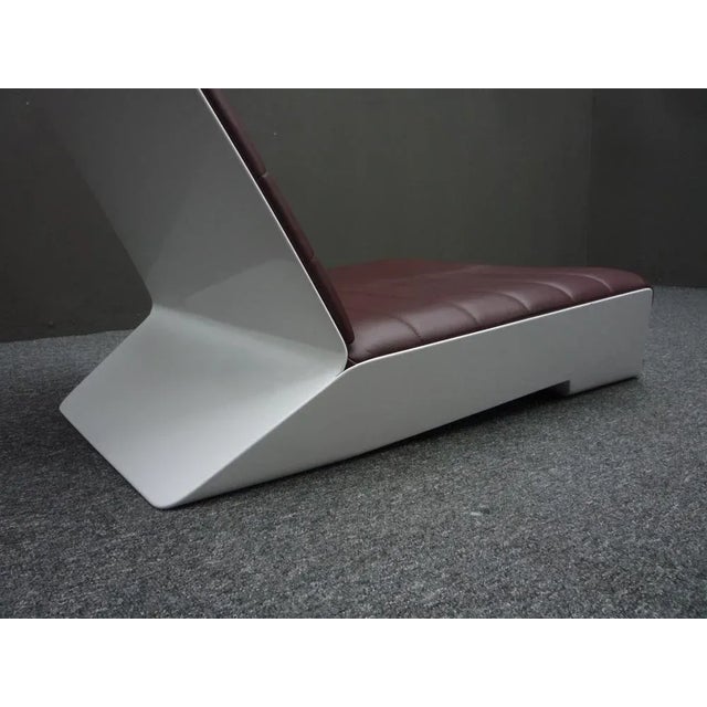 Plastic Space Age Leather & Fiberglass Lounge Chair, 1980s For Sale - Image 7 of 12