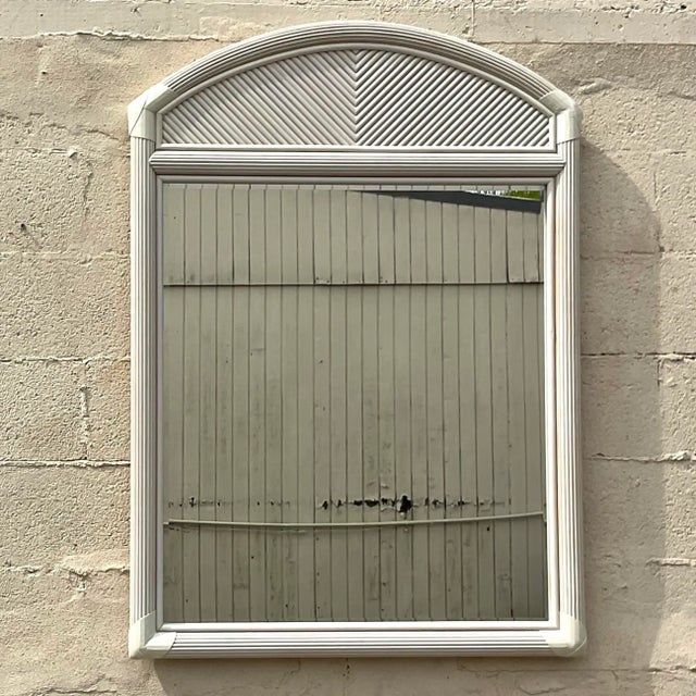 Late 20th Century Vintage Costal Pencil Reed Mirror For Sale - Image 5 of 6