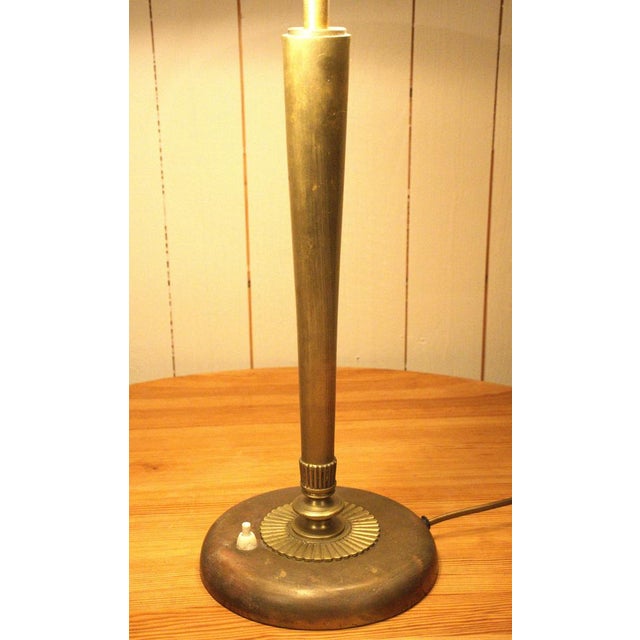 Swedish Art Deco Grace Brass Table Lamp by Einar Bäckström for Einar Bäckströms, 1930s For Sale - Image 9 of 14