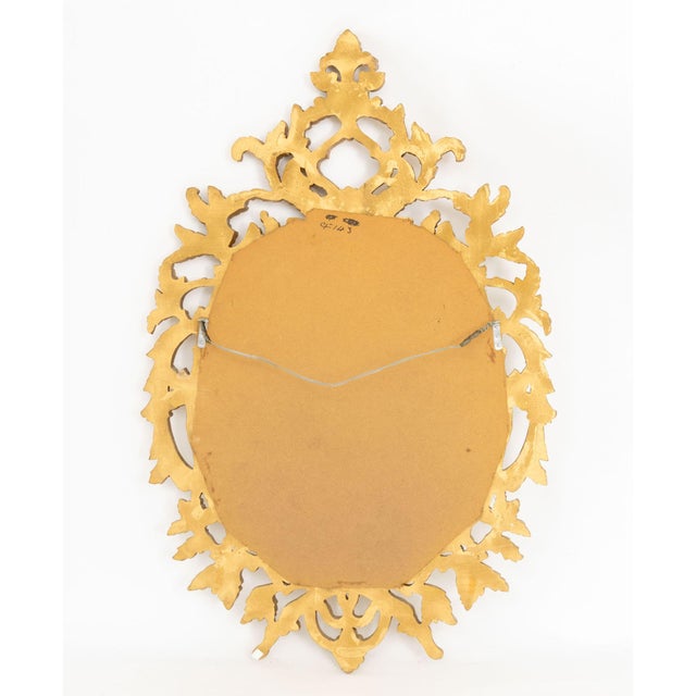 Glass Rococo Revival Gilt Composition Framed Oval Mirror For Sale - Image 7 of 7
