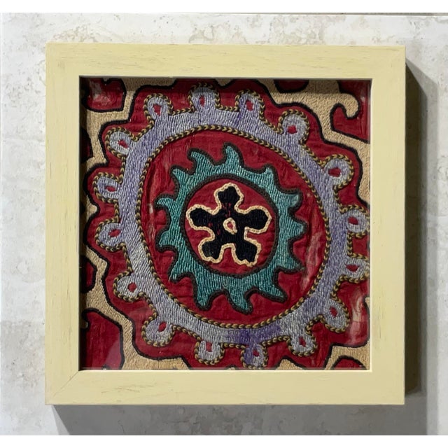 Wood Set of Four Antique Suzani Wall Hanging For Sale - Image 7 of 12