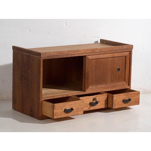 Antique Low Cabinet with Sliding Doors For Sale - Image 4 of 14