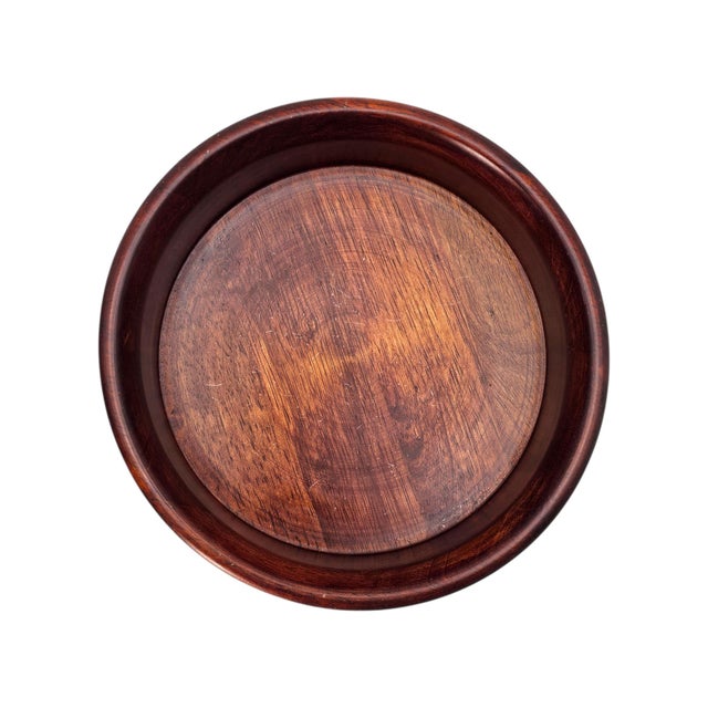 Mid-Century Hand Turned Solid Cherry Wood Bowl Set — Eight 7" Serving Bowls For Sale - Image 11 of 13