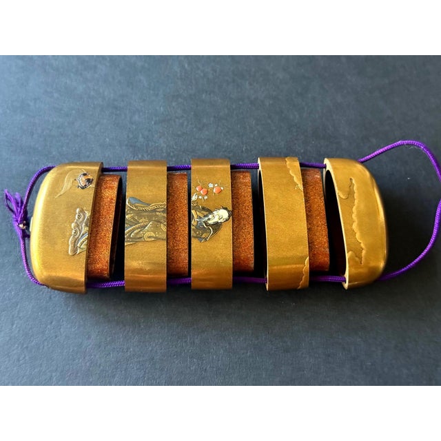 Wood Fine Japanese Inro with Maki-e and Inlay by Shokasai and Shibayama For Sale - Image 7 of 14
