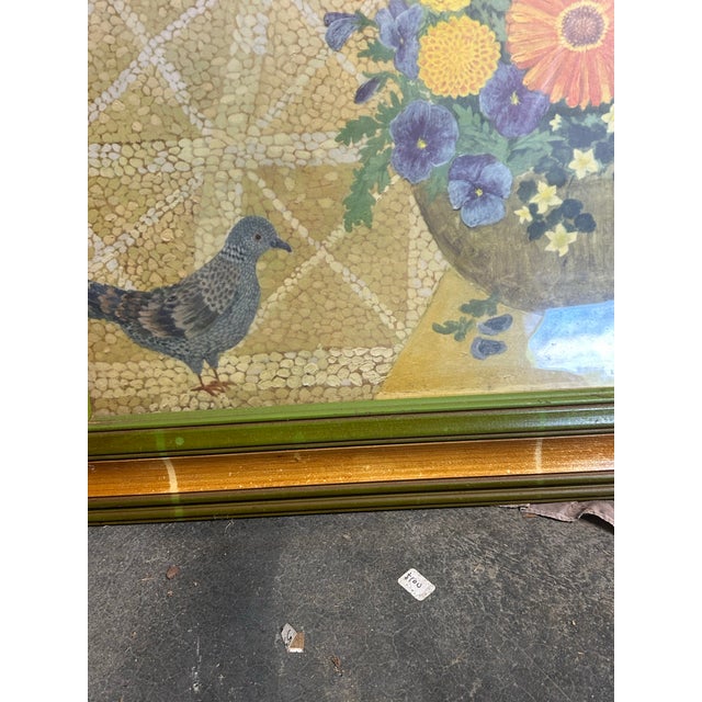 1970s Framed Lydia Kemeny Floral Print "In a Courtyard For Sale - Image 9 of 12