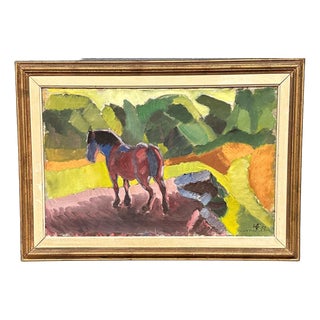 Harald Fredriksson, Häst II, 1950s, Oil Painting on Canvas, Framed For Sale