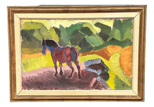Harald Fredriksson, Häst II, 1950s, Oil Painting on Canvas, Framed